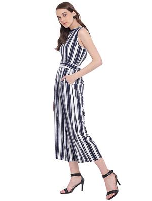 mock neck striped jumpsuit - 15831824 - Standard Image - 2