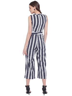 mock neck striped jumpsuit - 15831824 - Standard Image - 3