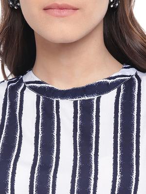 mock neck striped jumpsuit - 15831824 - Standard Image - 4