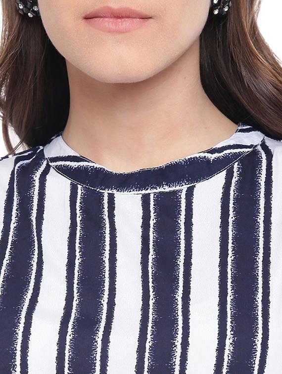 mock neck striped jumpsuit - 15831824 - Zoom Image - 4