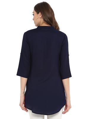 solid straight kurti - 15831883 - Standard Image - 3