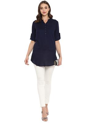 solid straight kurti - 15831883 - Standard Image - 4