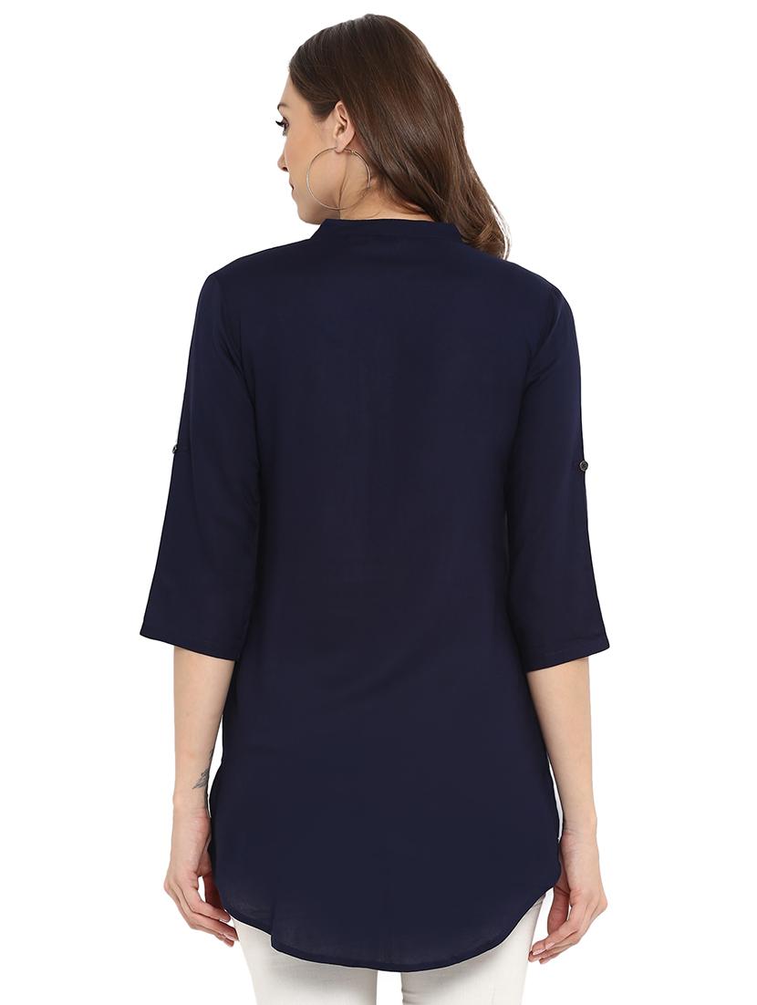 solid straight kurti - 15831883 - Zoom Image - 3
