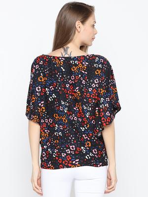 boat neck printed top - 15832058 - Standard Image - 3