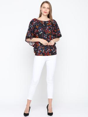 boat neck printed top - 15832058 - Standard Image - 4