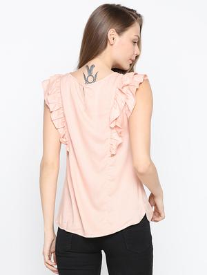 cap sleeved ruffle top - 15832071 - Standard Image - 3