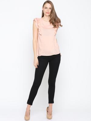 cap sleeved ruffle top - 15832071 - Standard Image - 4