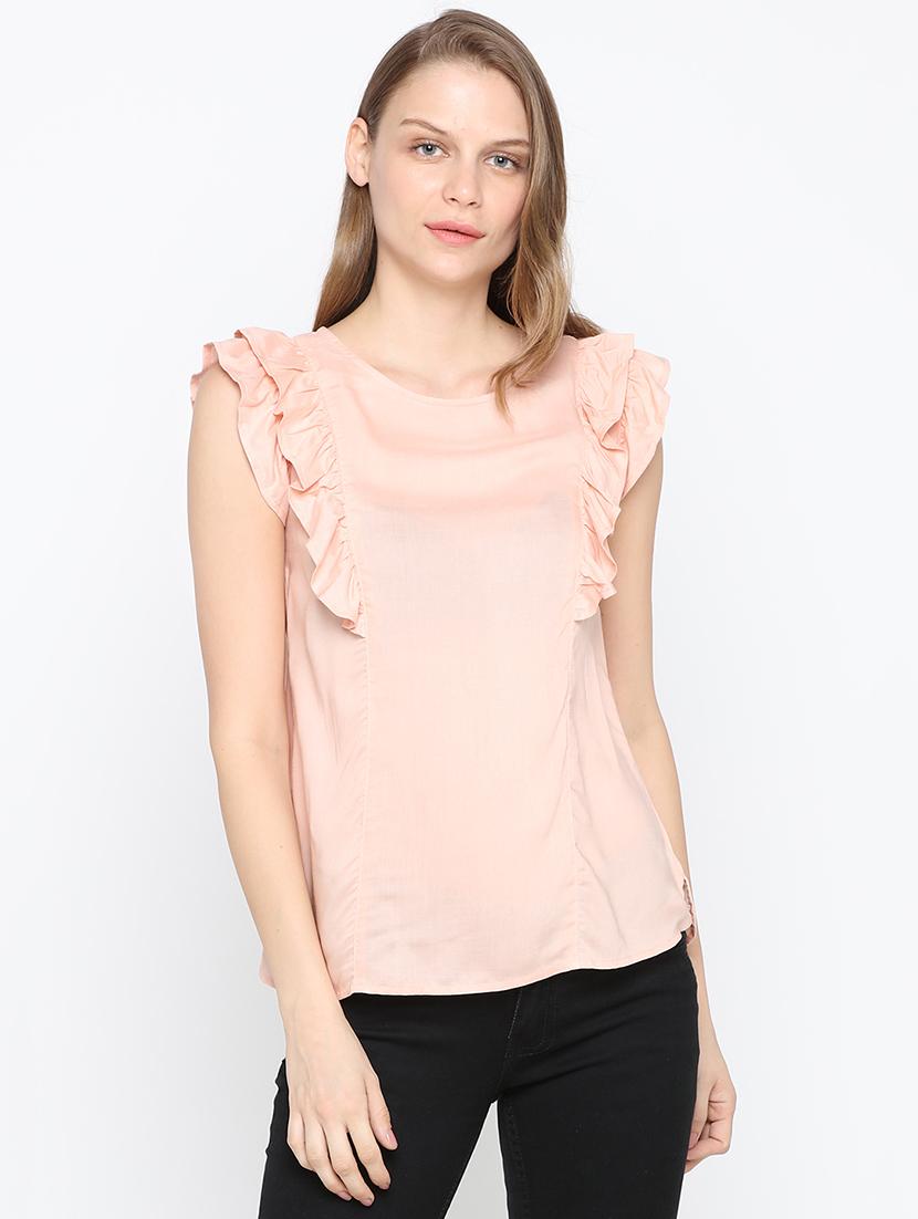 cap sleeved ruffle top - 15832071 - Zoom Image - 1