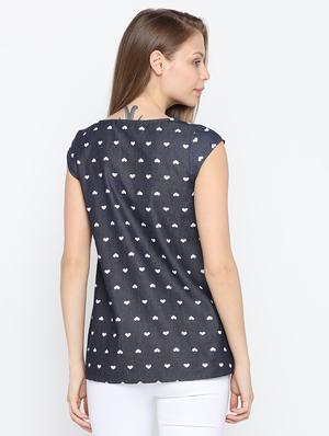 cap sleeved printed top - 15832084 - Standard Image - 3