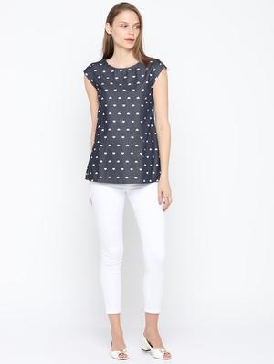 cap sleeved printed top - 15832084 - Standard Image - 4