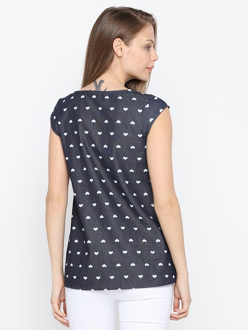 cap sleeved printed top - 15832084 - Zoom Image - 3
