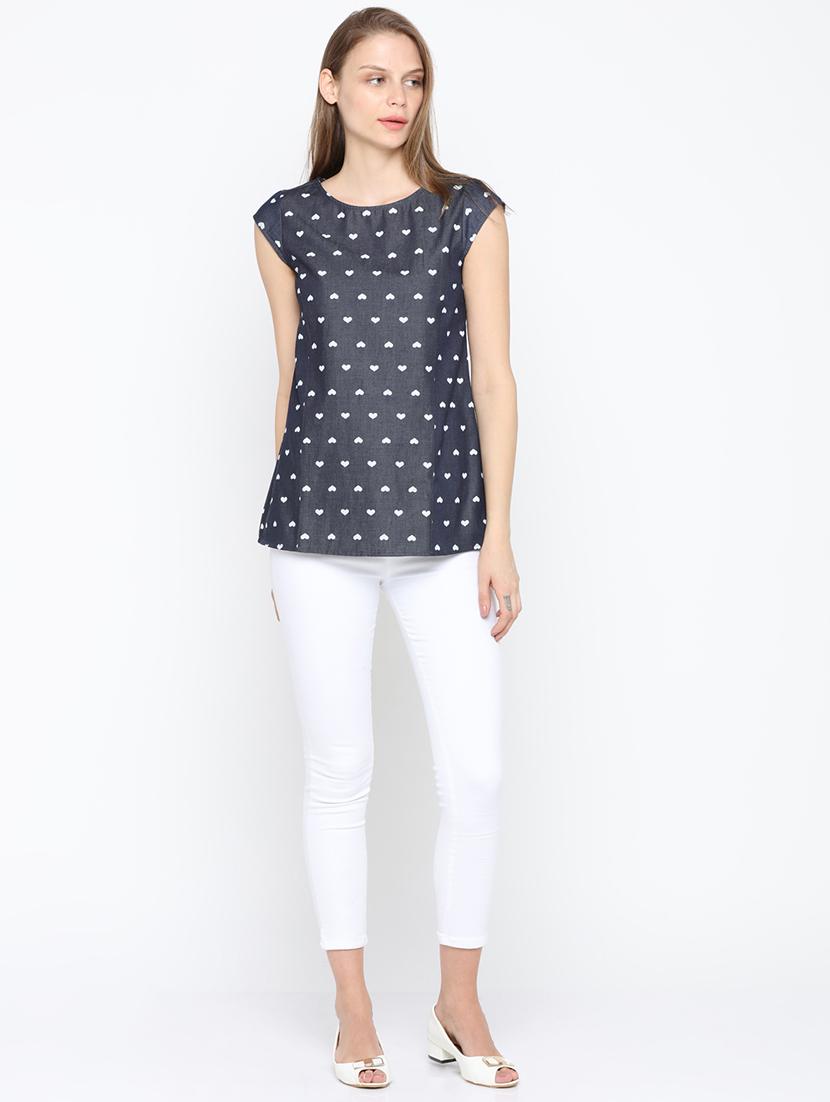 cap sleeved printed top - 15832084 - Zoom Image - 4