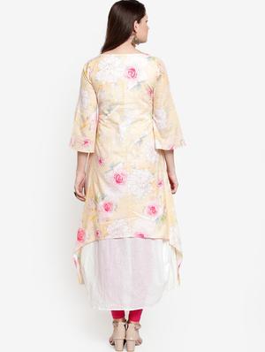 high low floral kurta - 15832344 - Standard Image - 3