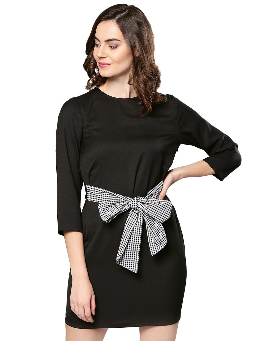 contrast tie knot sheath dress - 15832884 - Zoom Image - 1