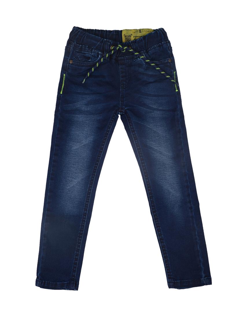 dark blue cotton blend washed jeans - 15832890 - Zoom Image - 1