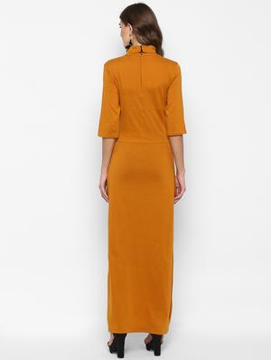 mock neck color block maxi dress - 15833442 - Standard Image - 3