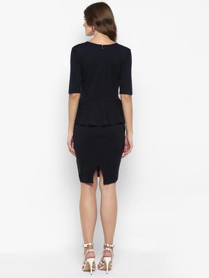 bow trim ruffle detail sheath dress - 15833459 - Standard Image - 3