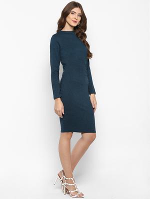 boat neck long sleeved pencil dress - 15833467 - Standard Image - 2
