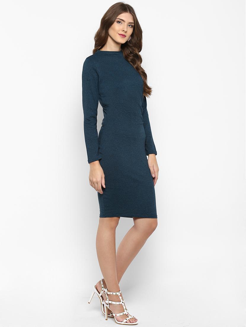 boat neck long sleeved pencil dress - 15833467 - Zoom Image - 2