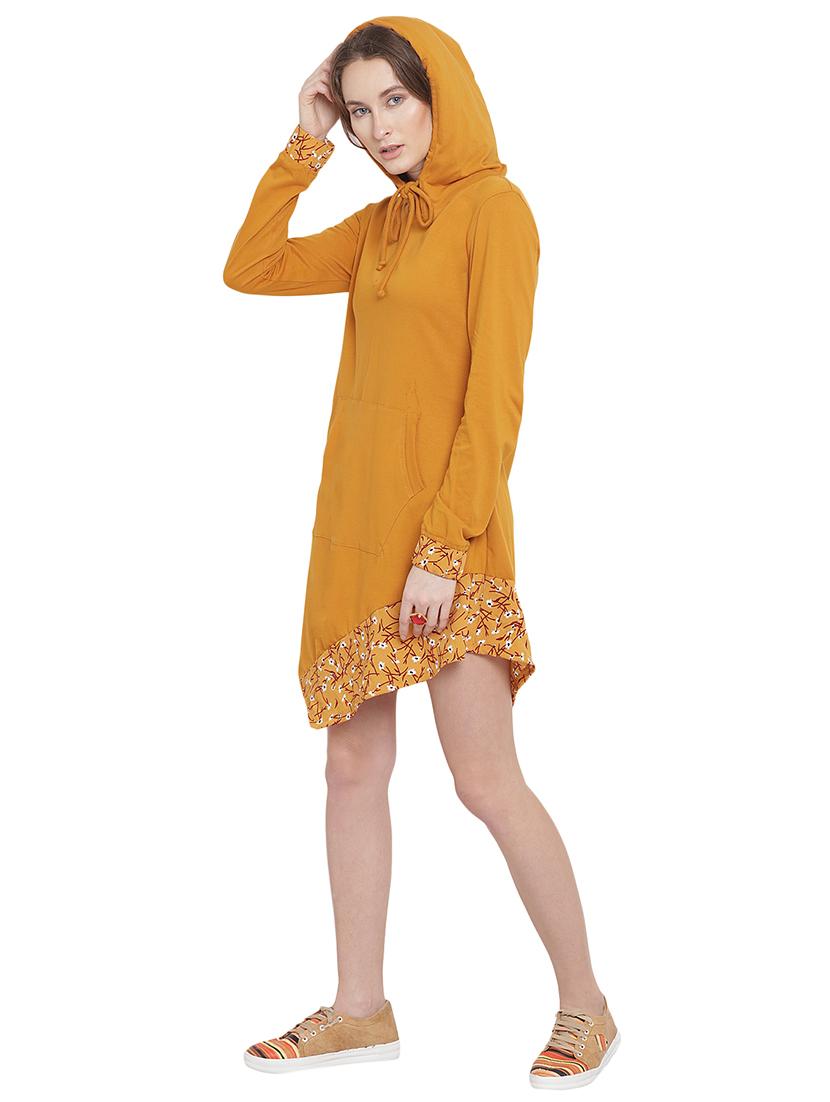 pocket patch hooded neck asymmetric dress - 15833475 - Zoom Image - 2
