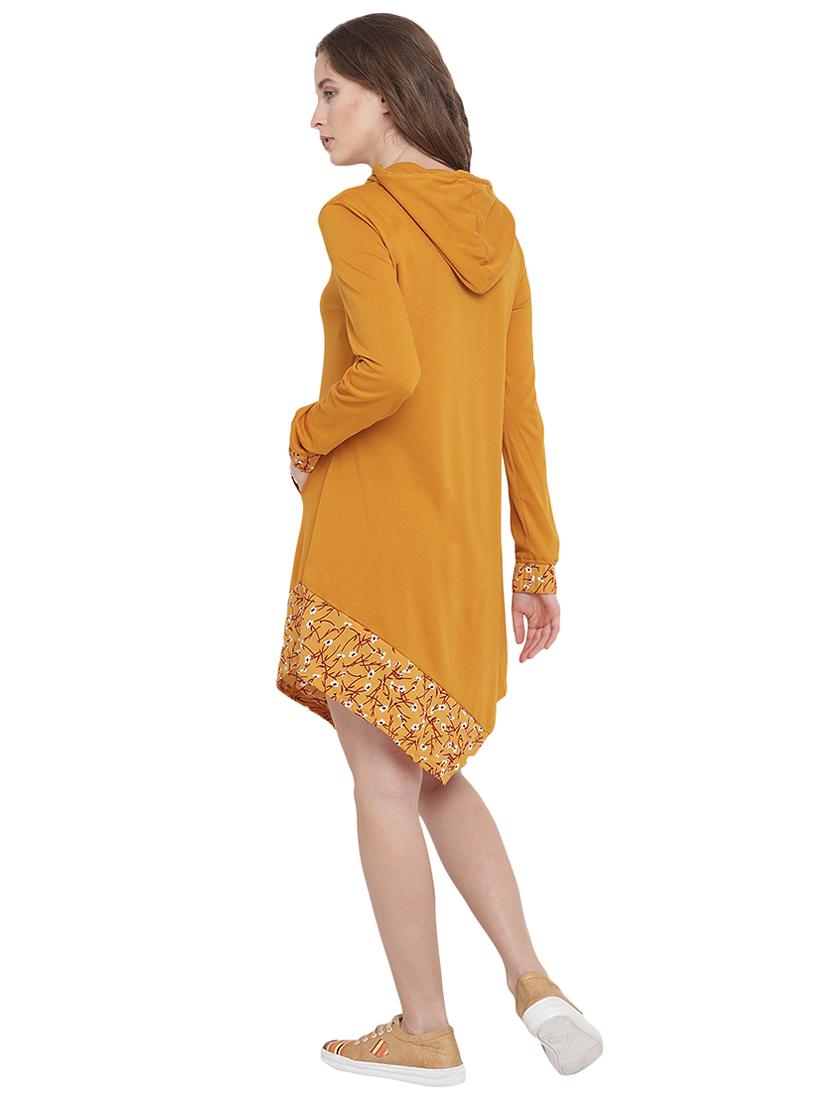 pocket patch hooded neck asymmetric dress - 15833475 - Zoom Image - 3