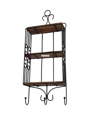 home decor 3 shelf book/ kitchen rack with cloth/cup hanger - 15833653 - Standard Image - 4