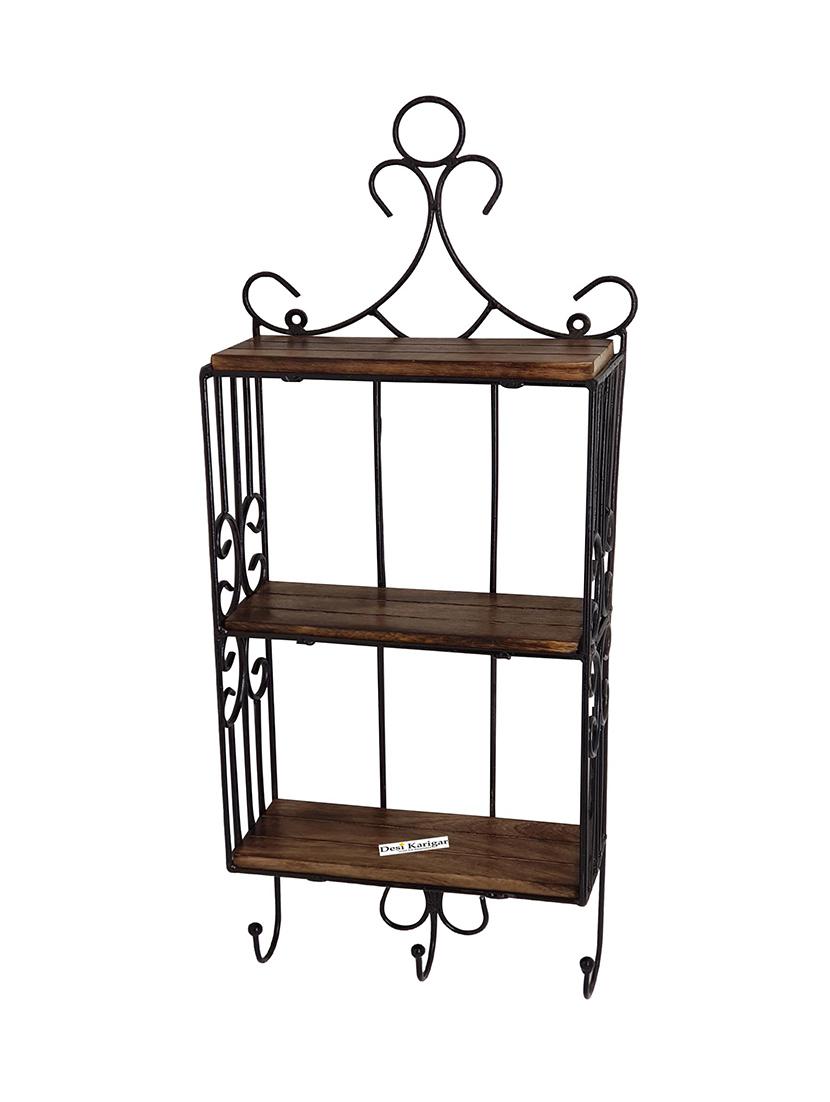 home decor 3 shelf book/ kitchen rack with cloth/cup hanger - 15833653 - Zoom Image - 2