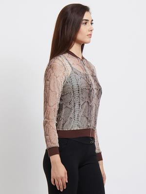 zipper detail sheer jacket - 15835185 - Standard Image - 2
