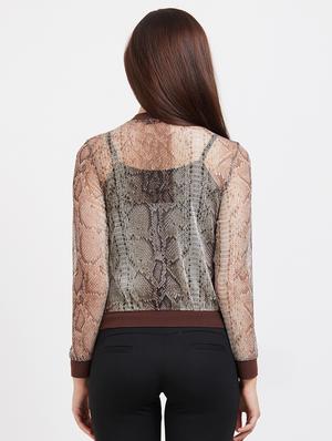 zipper detail sheer jacket - 15835185 - Standard Image - 3