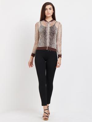 zipper detail sheer jacket - 15835185 - Standard Image - 4