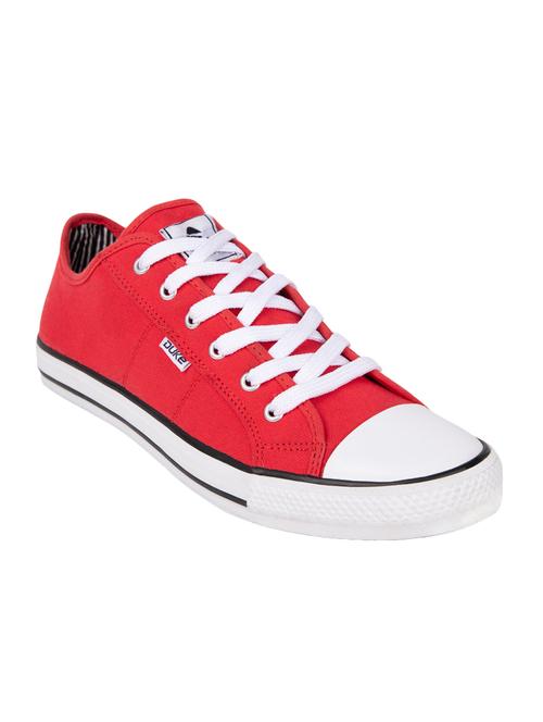 red canvas lace up sneakers - 15835817 - Standard Image - 1