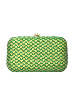green silk box clutch - 15836283 - Standard Image - 2