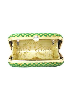 green silk box clutch - 15836283 - Standard Image - 3