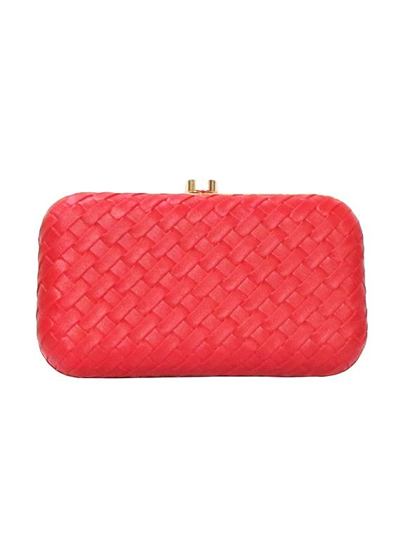red leatherette (pu) box clutch - 15836286 - Zoom Image - 1