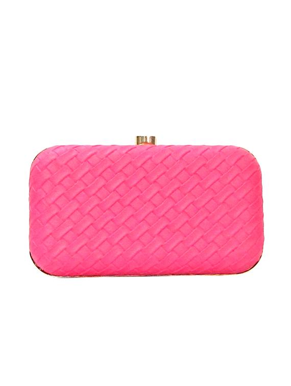 pink leatherette (pu) box clutch - 15836287 - Zoom Image - 1