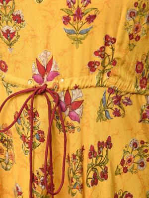 yellow viscose aline kurta - 15836307 - Standard Image - 6