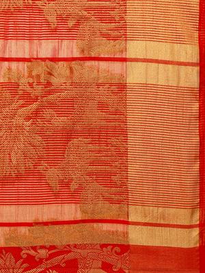 conversational woven saree with blouse - 15837351 - Standard Image - 4