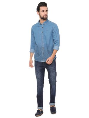 blue cotton casual shirt - 15837709 - Standard Image - 3