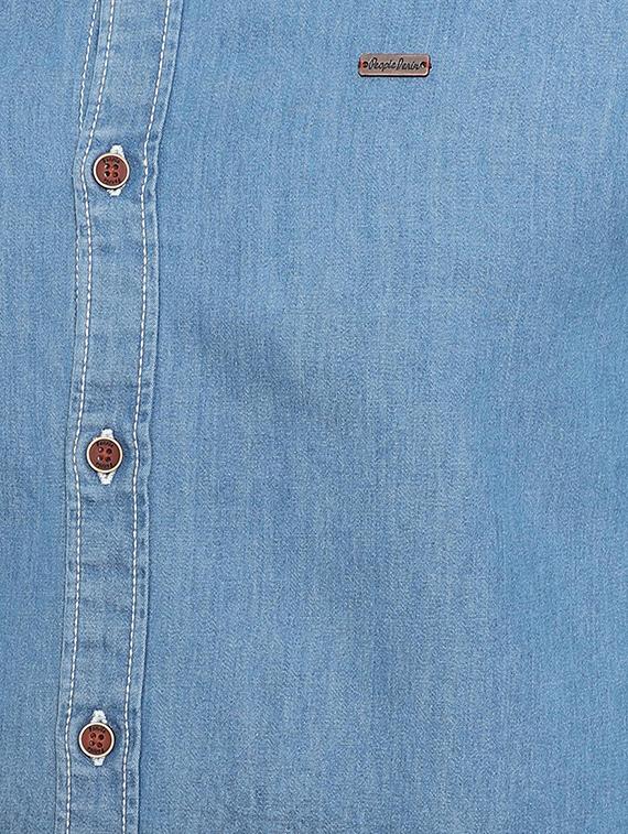 blue cotton casual shirt - 15837709 - Zoom Image - 4