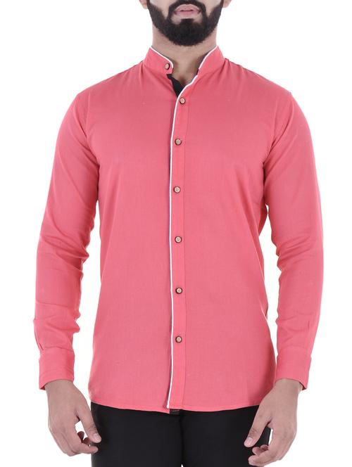pink cotton casual shirt - 15838445 - Standard Image - 1