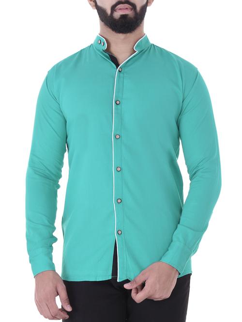 green cotton casual shirt - 15838450 - Standard Image - 1
