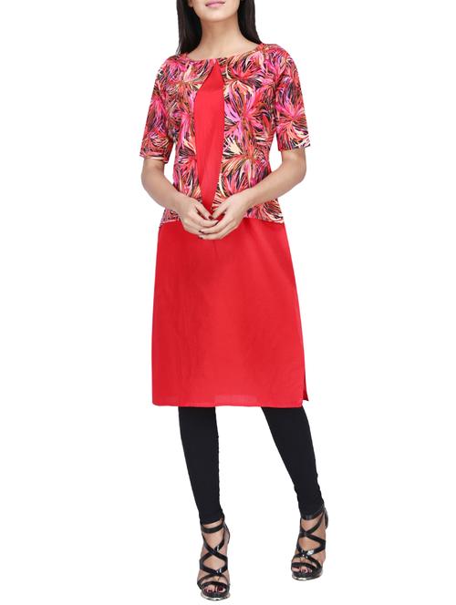 printed straight kurta - 15839296 - Very Small Image - 1