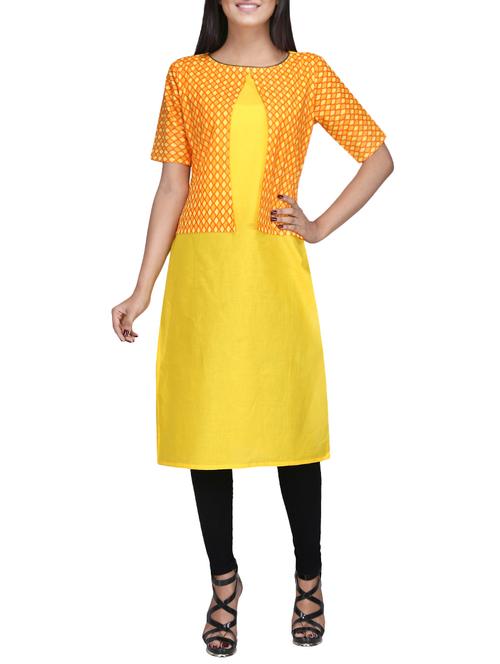 printed straight kurta with jacket - 15839305 - Very Small Image - 1