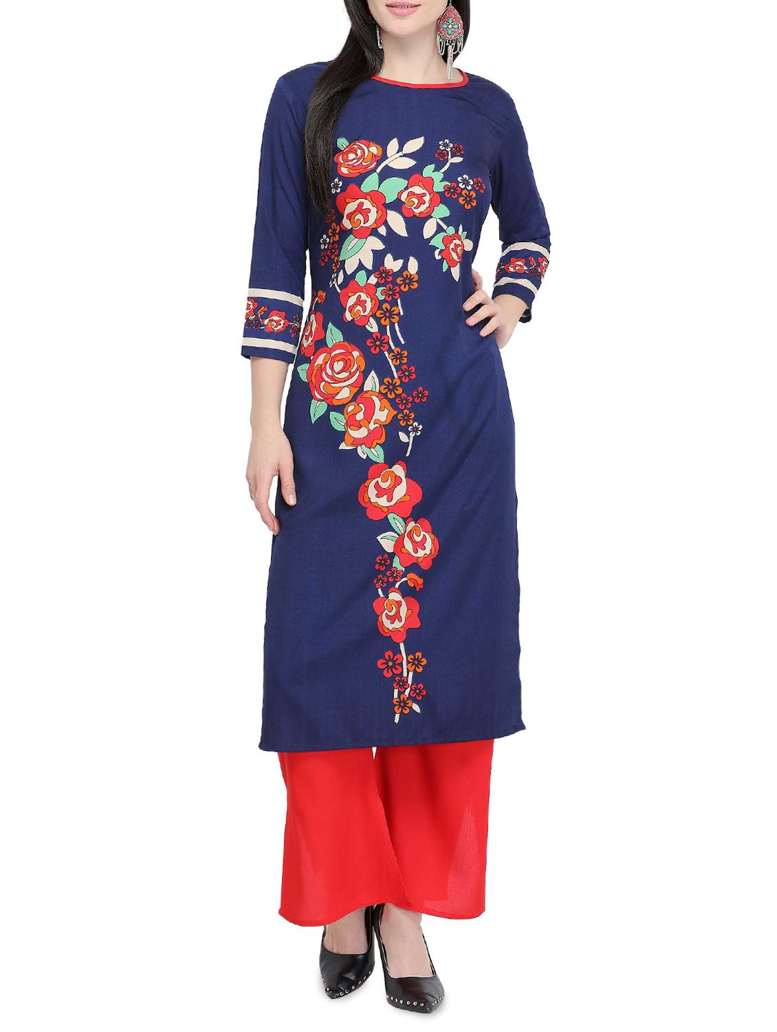 Printed straight kurta - 15839350 - Zoom Image - 1