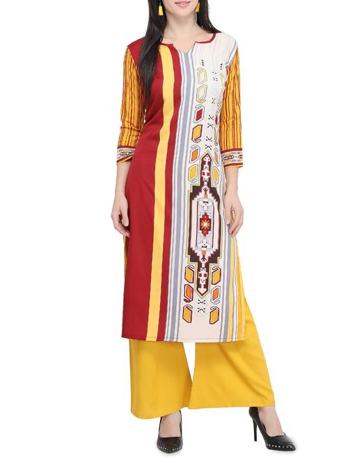 printed straight kurta - 15839353 - Standard Image - 1