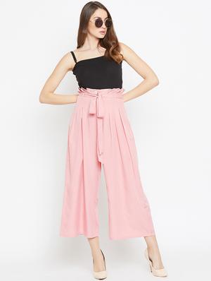 paper bag waist pleated palazzo - 15839384 - Standard Image - 4