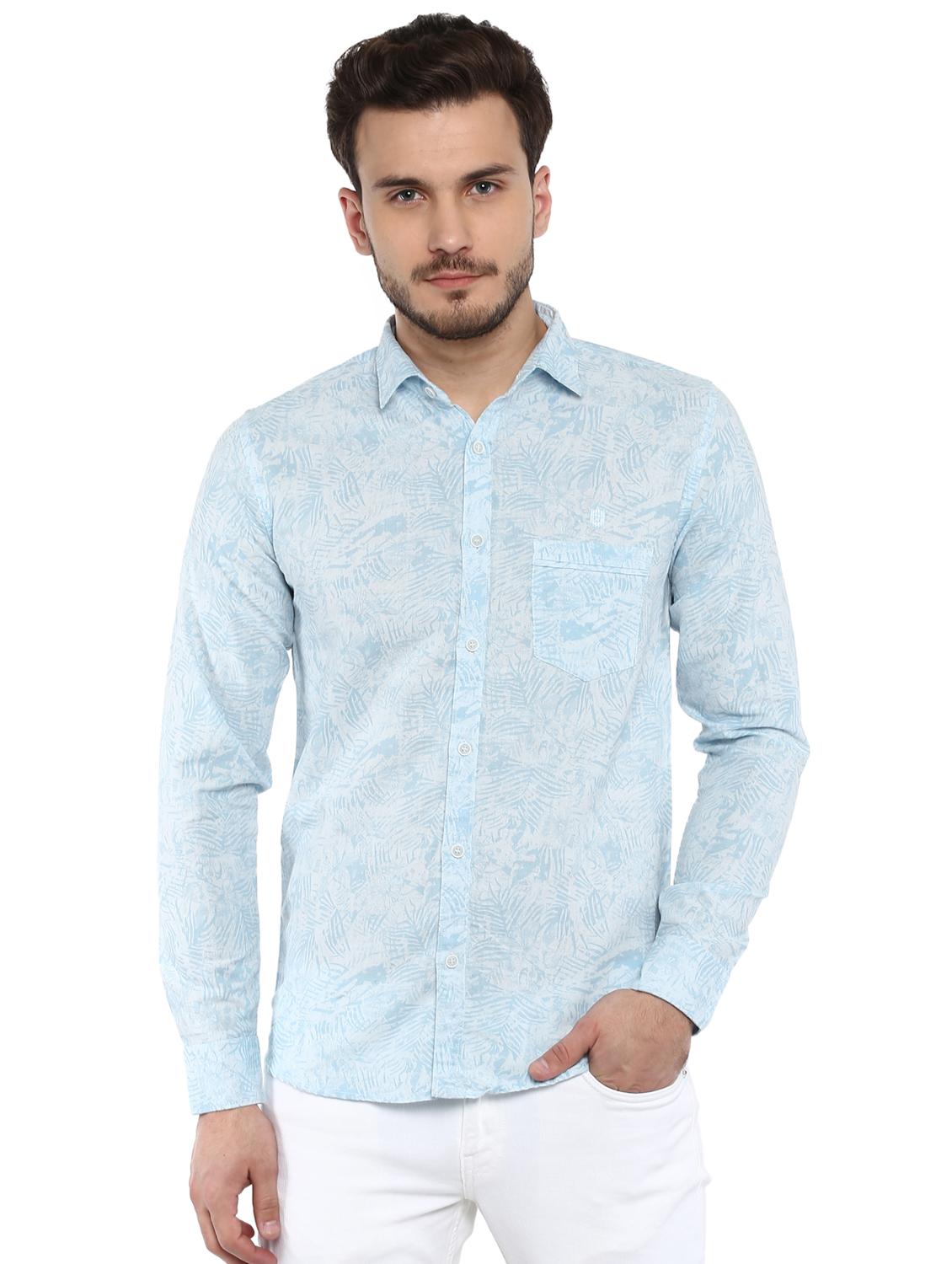 light blue printed casual shirt - 15839476 - Zoom Image - 1