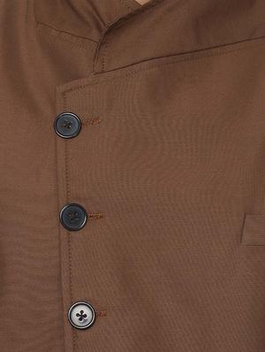 brown mandarin neck nehru jacket - 15840487 - Standard Image - 5