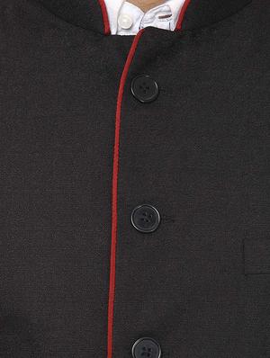 solid black nehru jacket - 15840495 - Standard Image - 5