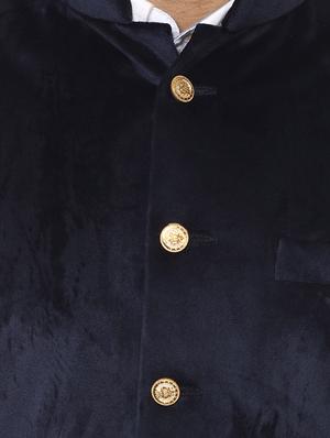 solid blue nehru jacket - 15840499 - Standard Image - 5